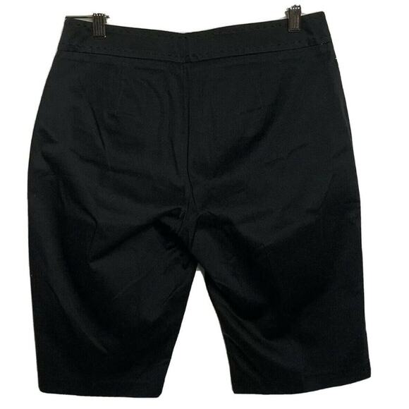 Claudia Ev Black Coin Pocket Bermuda shorts  sz 4 Cotton flat front summer - Picture 6 of 7